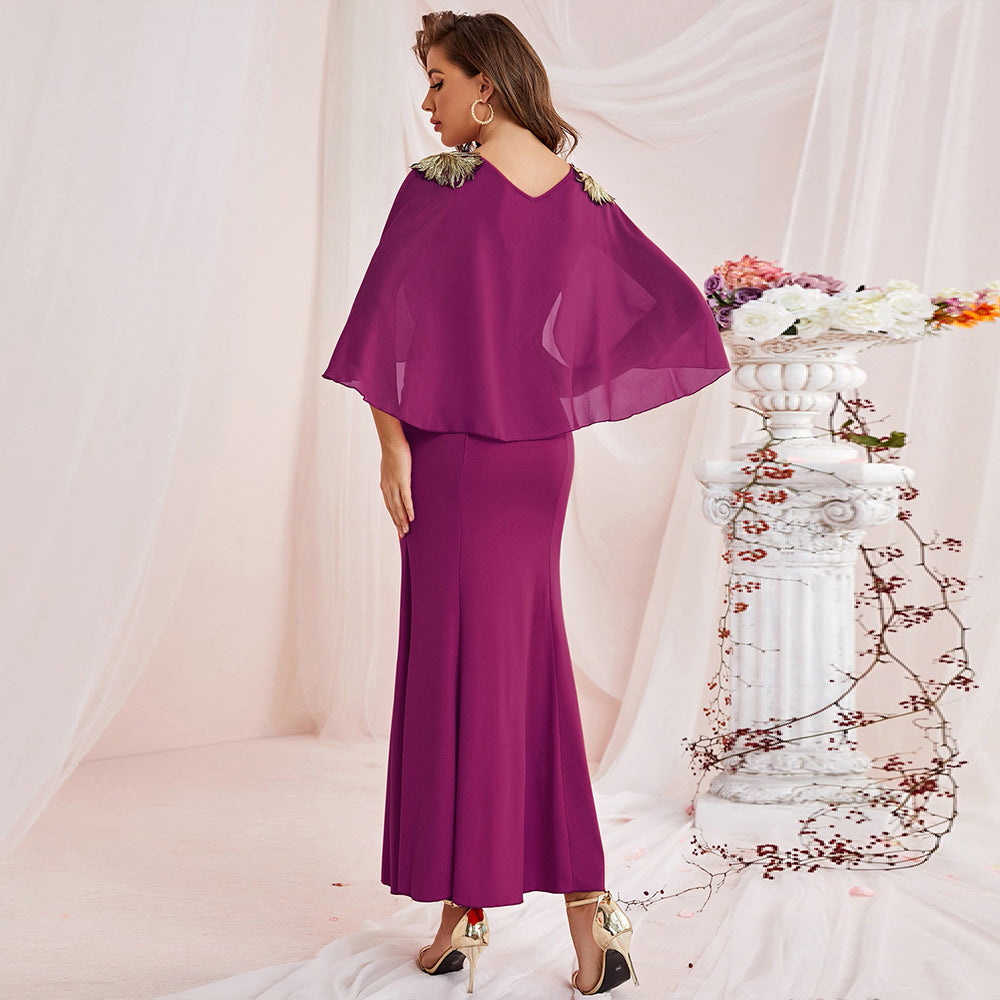 Dress V Neck Mesh Slim Ruffle Sleeve One Step Dress - View 4