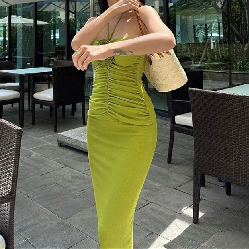 Flower Applique Long Solid Party Maxi Dress