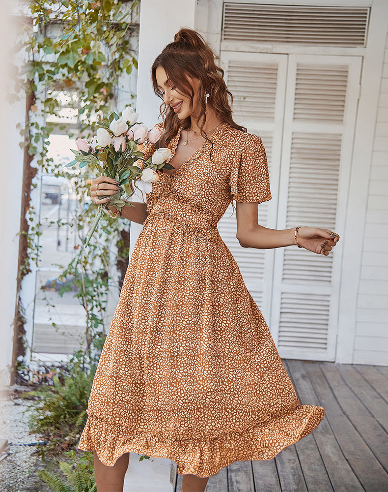 Magic Touch Smocked Maxi Dress Burnt Sun