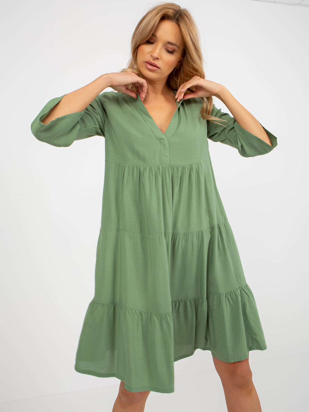 Solid Color Sexy Dress Spring Summer Casual Seaside Vacation Short A Line