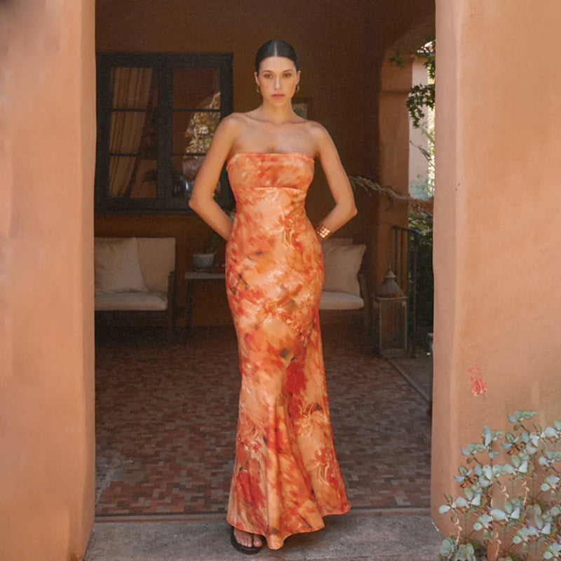 Gerbera Maxi Dress - Orange