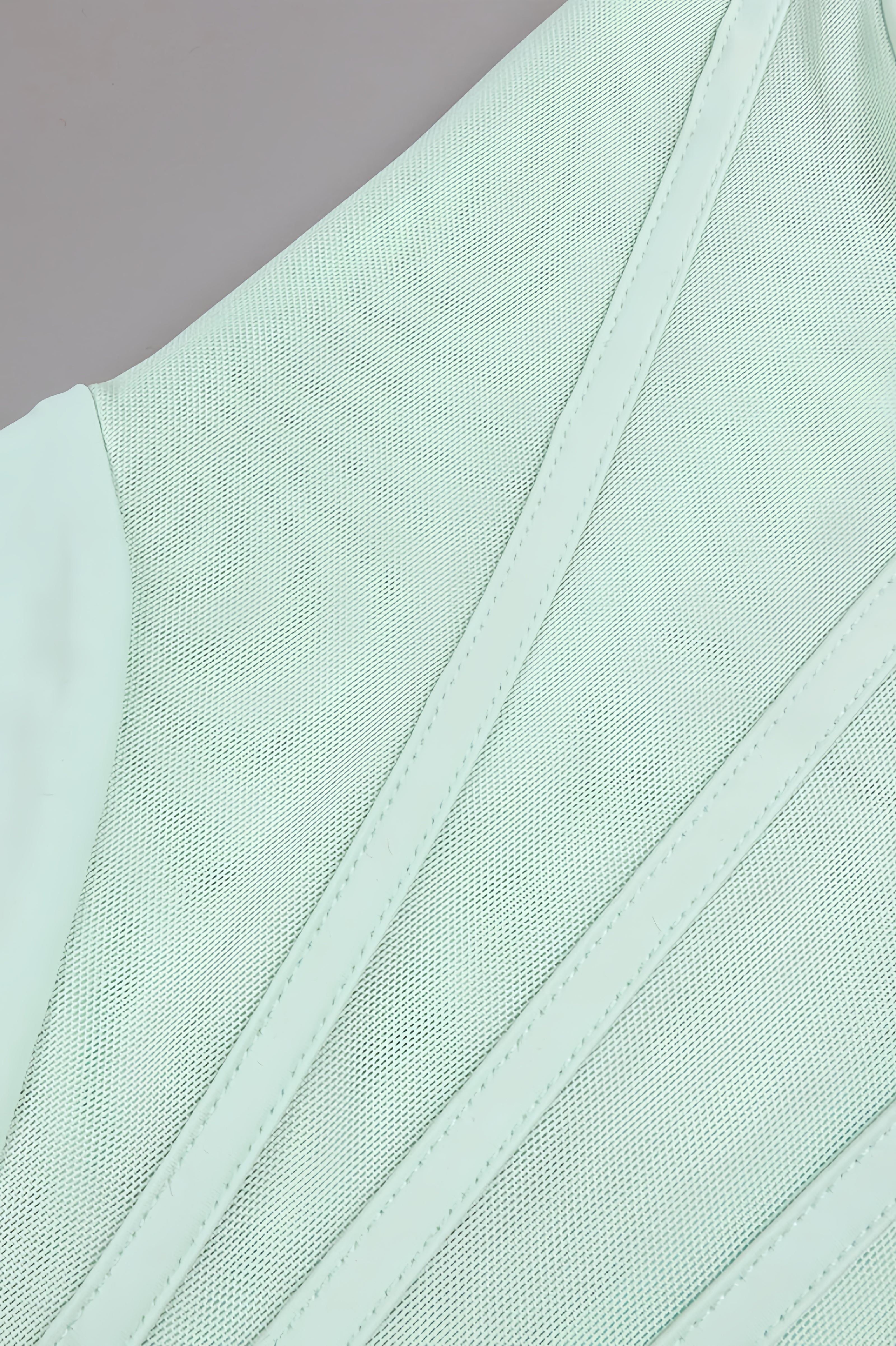 Gened Green Ribbon Sheer Chiffon Maxi Dress - View 7