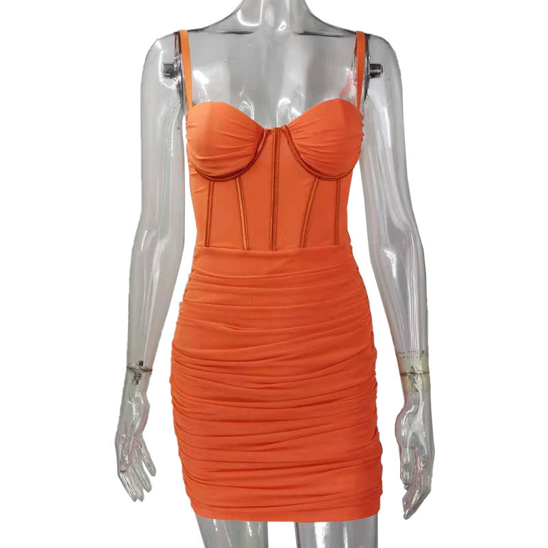 Mesh Summer Backless Design Sling Boning Corset Dress Women Clothing - View 6