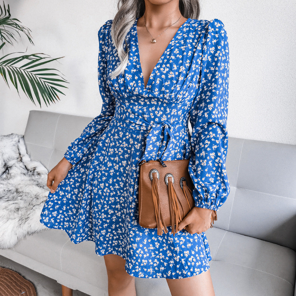 Kandy Printed Ruched Ruffle Mini Dress - FINAL SALE