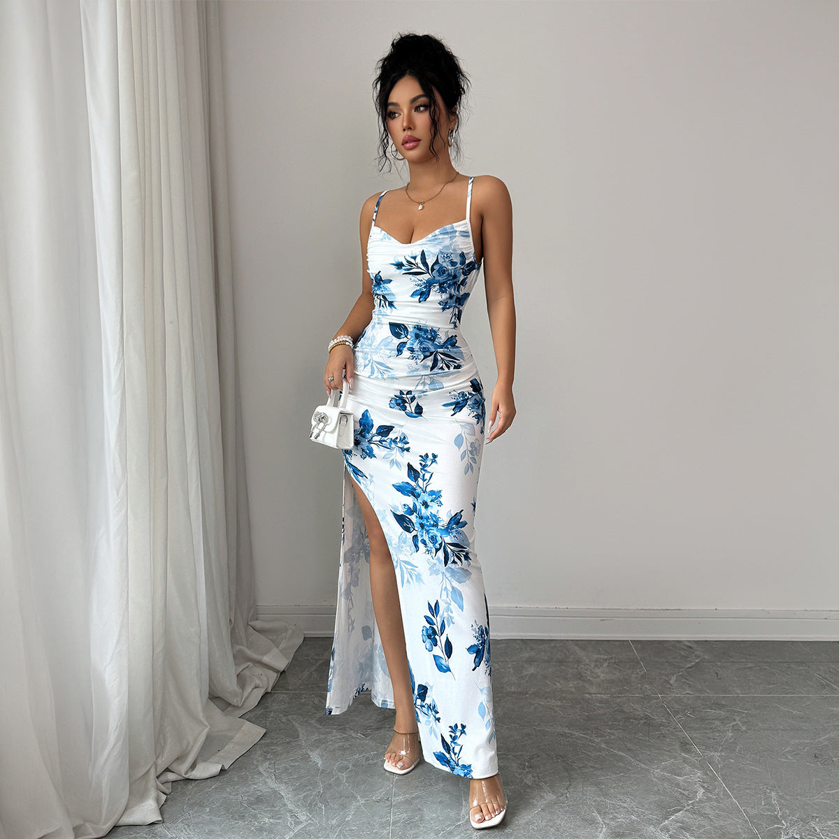 Women Summer Sling Elegant Sheath Maxi Dress