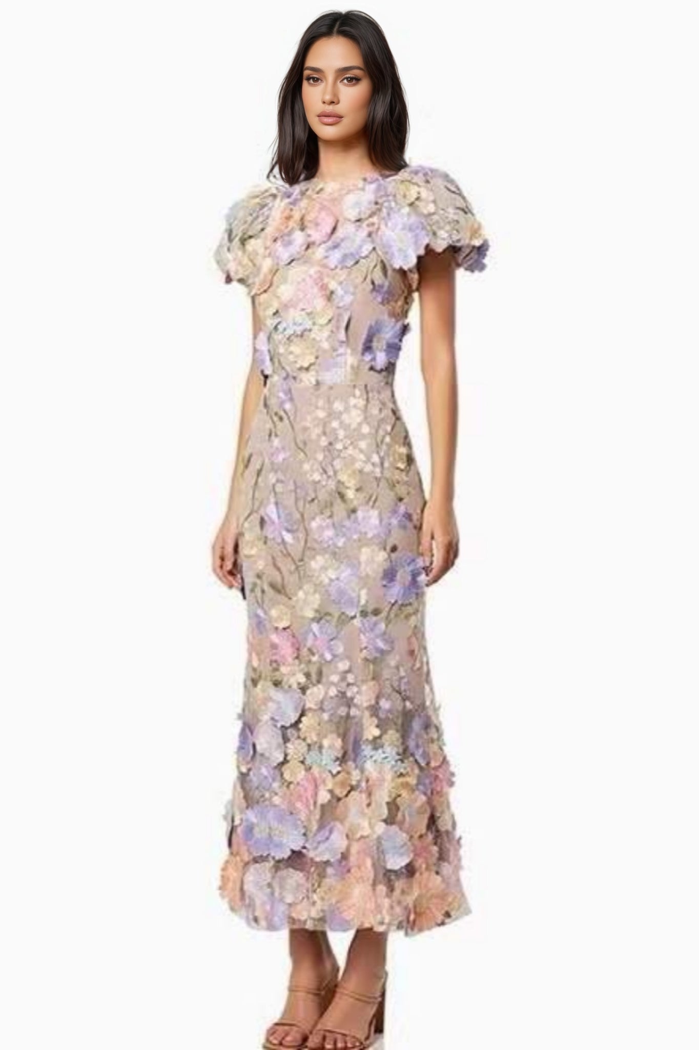 Verity 3D Lace Maxi Dress - View 3