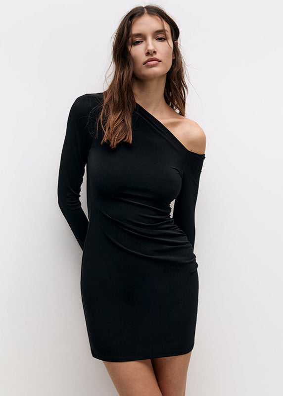 Crimson Allure One Shoulder Mini Dress