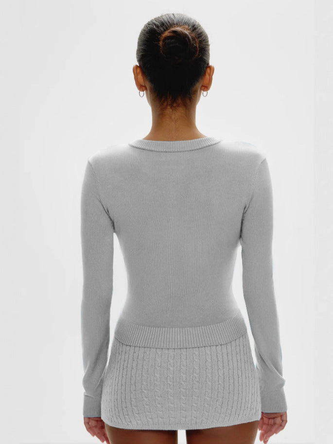 Gray Knit Top