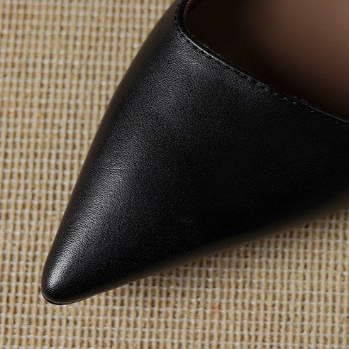 Pointed Toe Slip On Kitten Heel Pumps