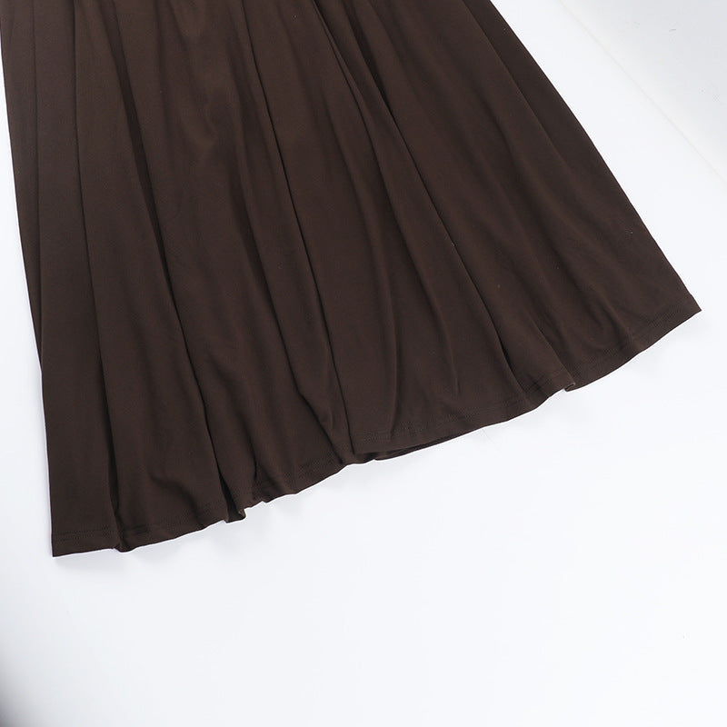 Dahlia Off-Shoulder Dress - Brown