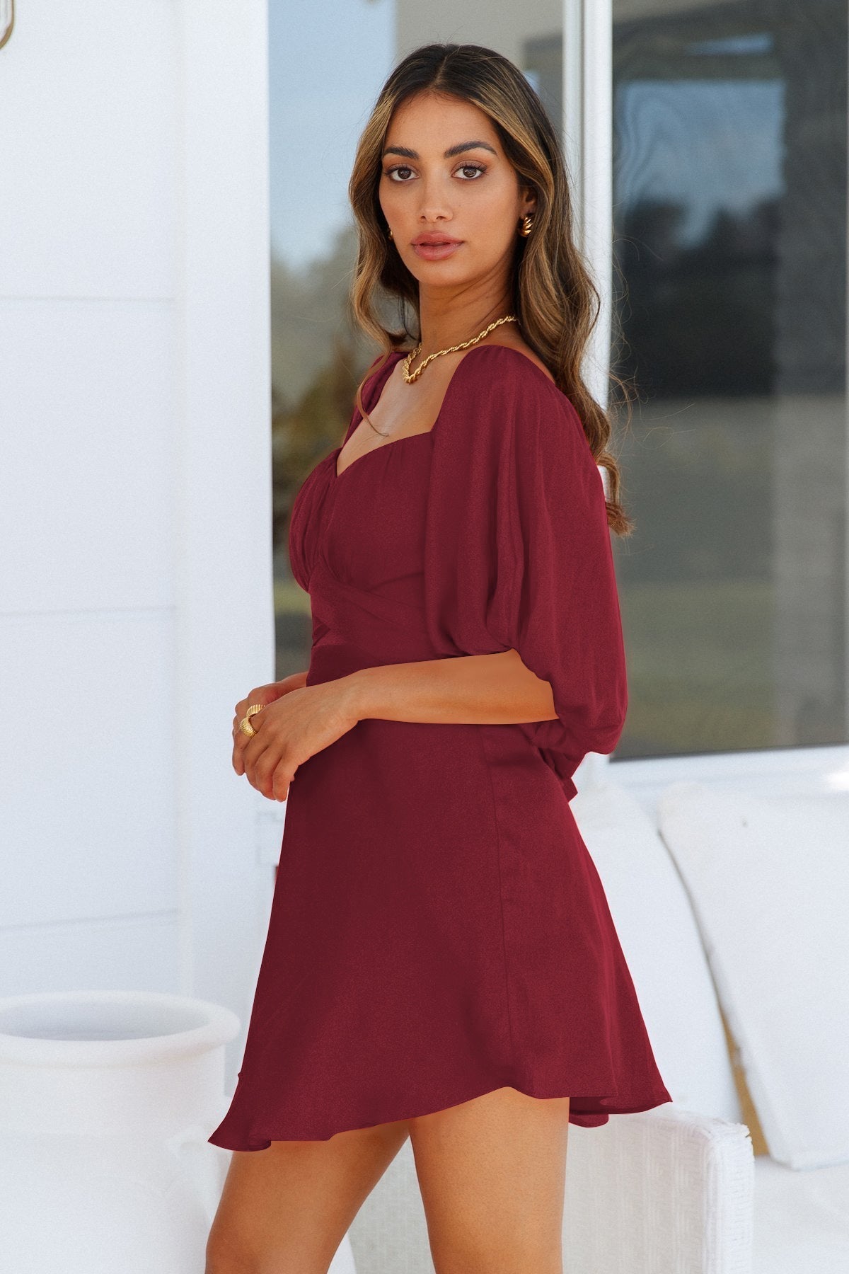 Della Balloon Sleeve Dress Orchid FINAL