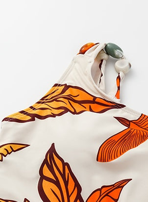 Autumn Dream One Shoulder Swimsuit - White