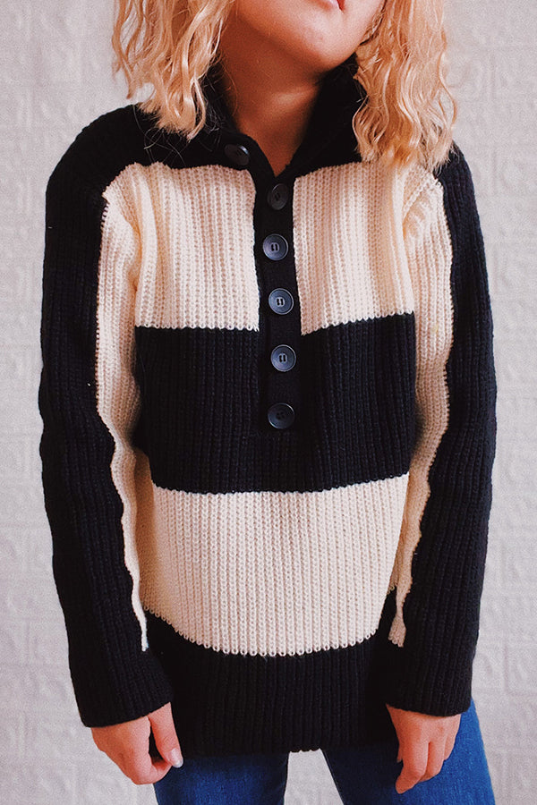 Saturday In the Park Stripe Button Sweater