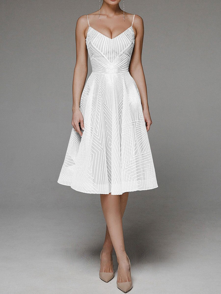 Women Spring Summer Clothing Sexy Strap Embroidered Sleeveless Dress