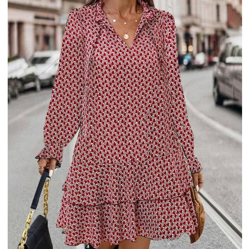 Violeta Womens Long Sleeved Dress with Relaxed Fit and Boutique Fashion Look
