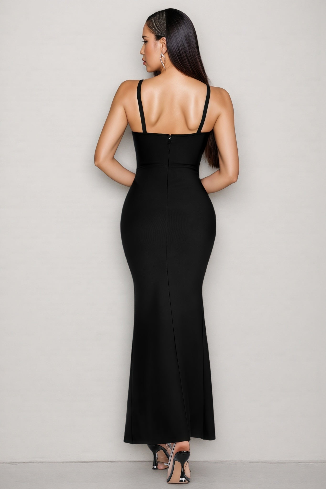 Etta V-Neck Studded Mesh Camisole Maxi Dress - View 5