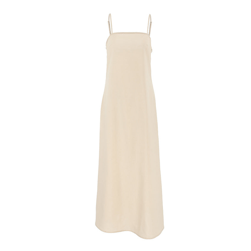 Satin Square Neck Spaghetti Strap Slip Maxi Dress 4