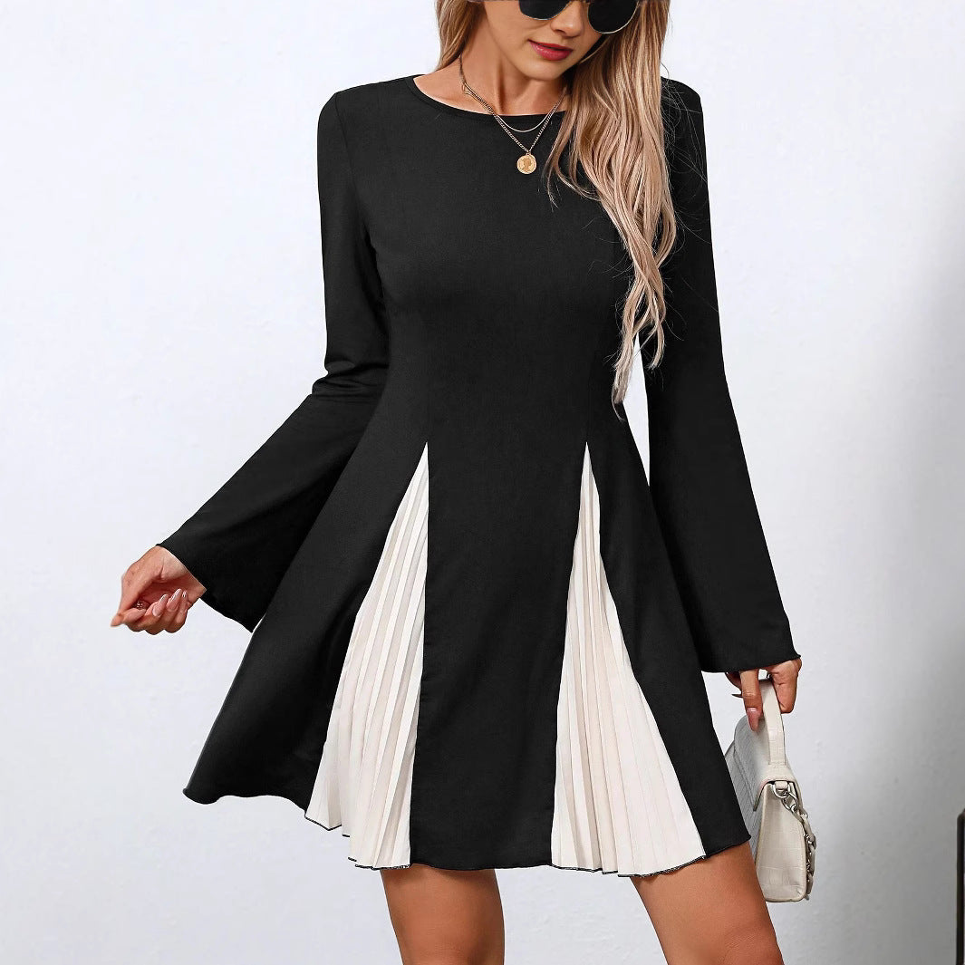 Úrsula Aesthetic Women's Flared Dress with Pleated Elements Boutique Collection