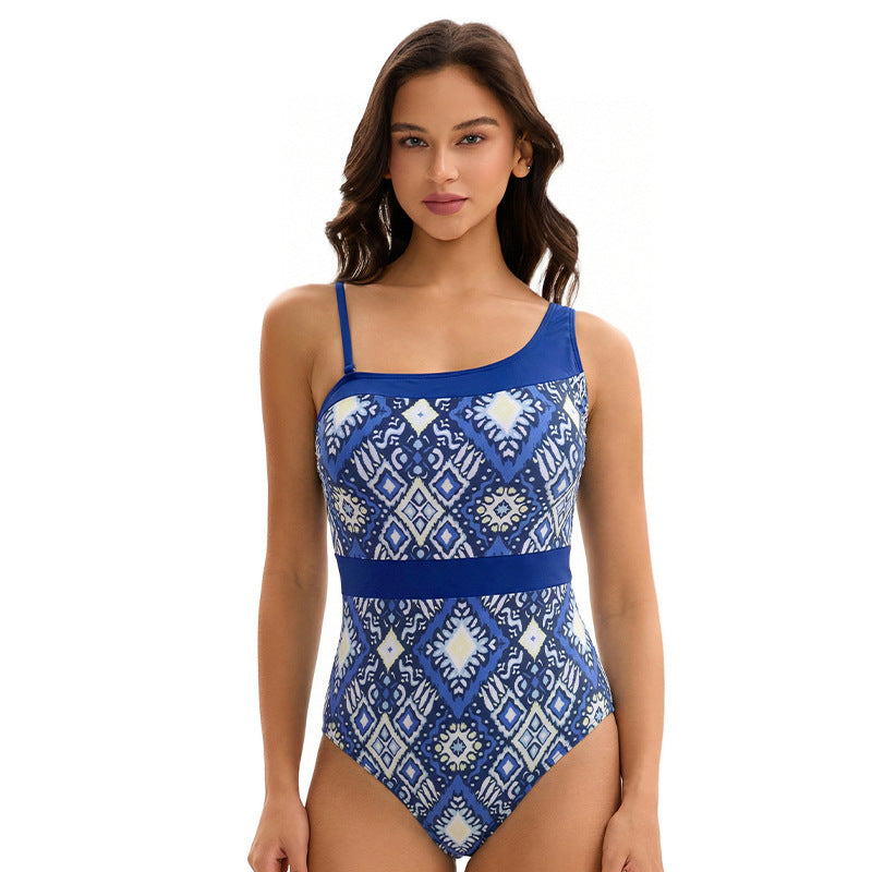 One Piece Swimsuit Triangle Sexy Printed Ladies Swimsuit