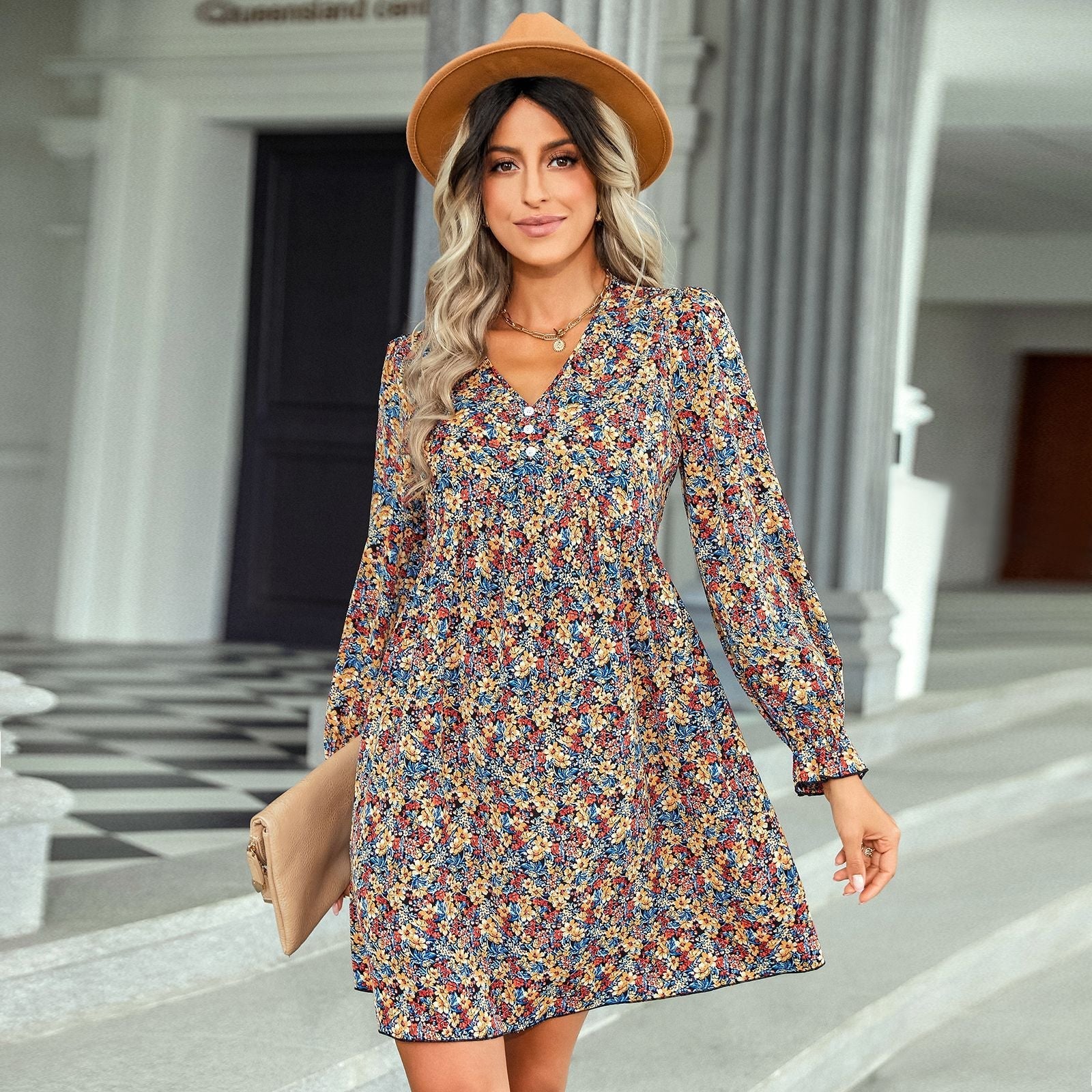 Rainstone Floral Ruffle Tie Dress FINAL