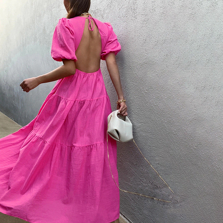 Follow My Lead Tiered Maxi Dress Baby Pink