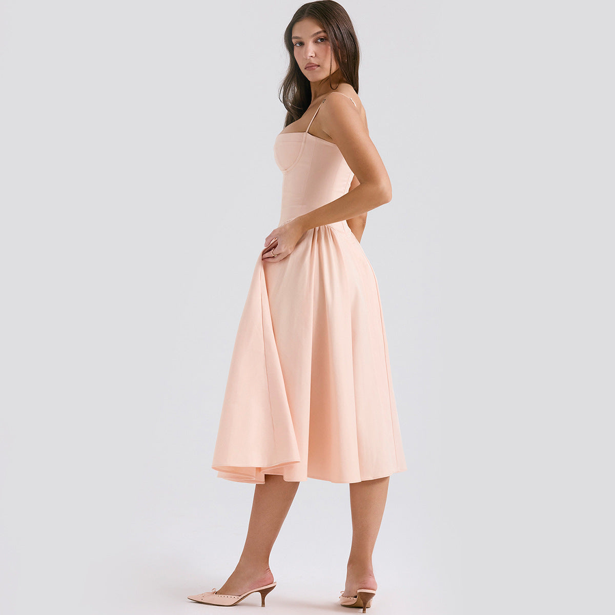Velvet Corset Bodycon Midi Dress