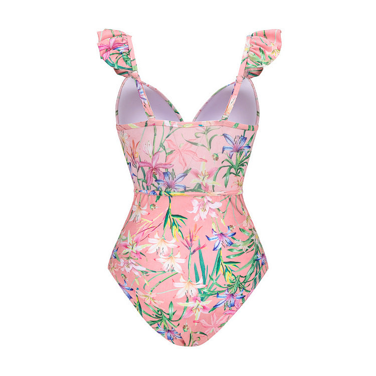 Pastel Tide Ruffle Swimsuit - Pink