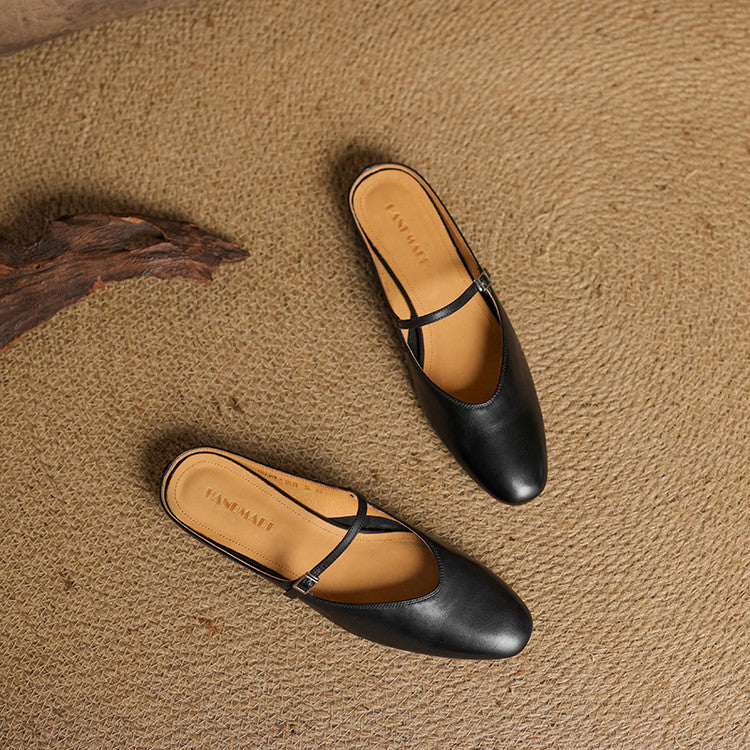 Square Toe Buckle Strap Mary Jane Flats