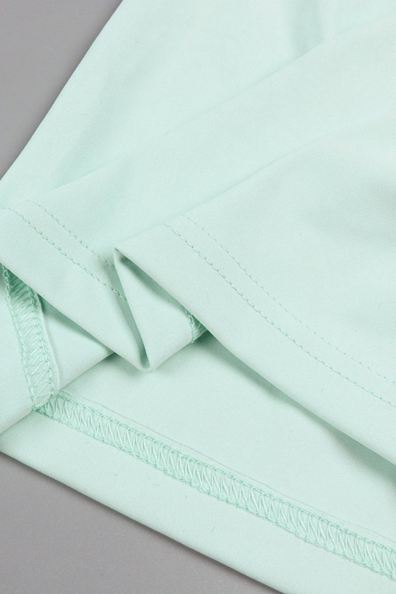 Gened Green Ribbon Sheer Chiffon Maxi Dress - View 9