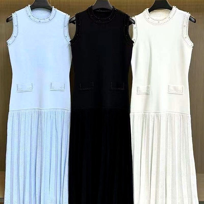 Pearl Trimmed Knit Midi Dress - View 5