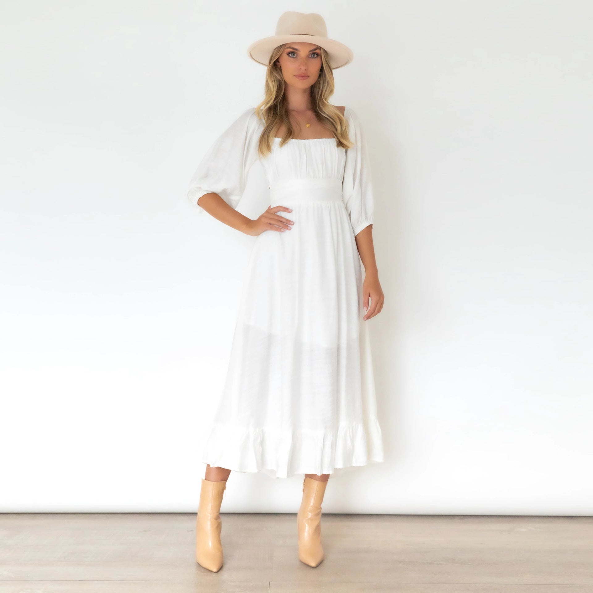 Katelyn Puff Sleeve Midi Dress