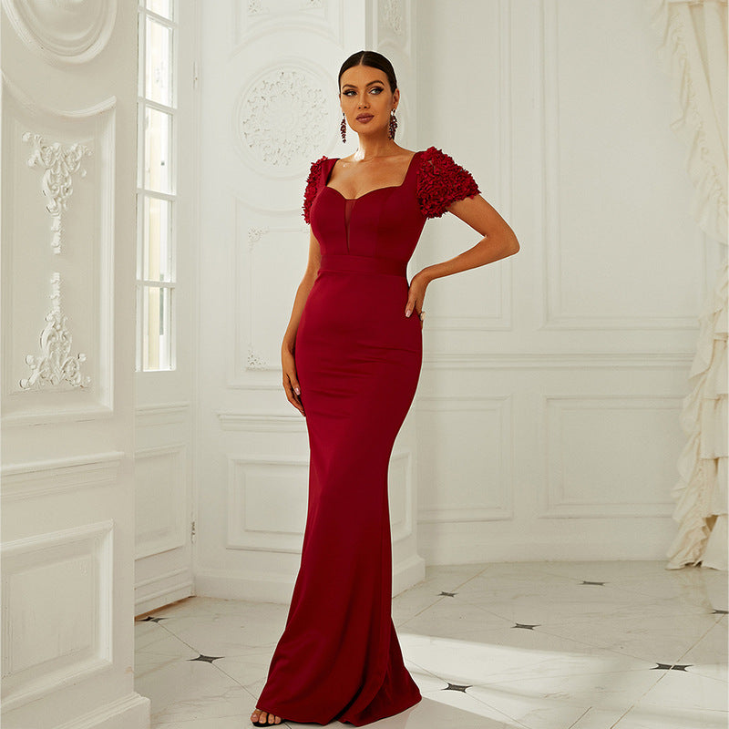High Waist Short Sleeve Office Tight Midi Dress
