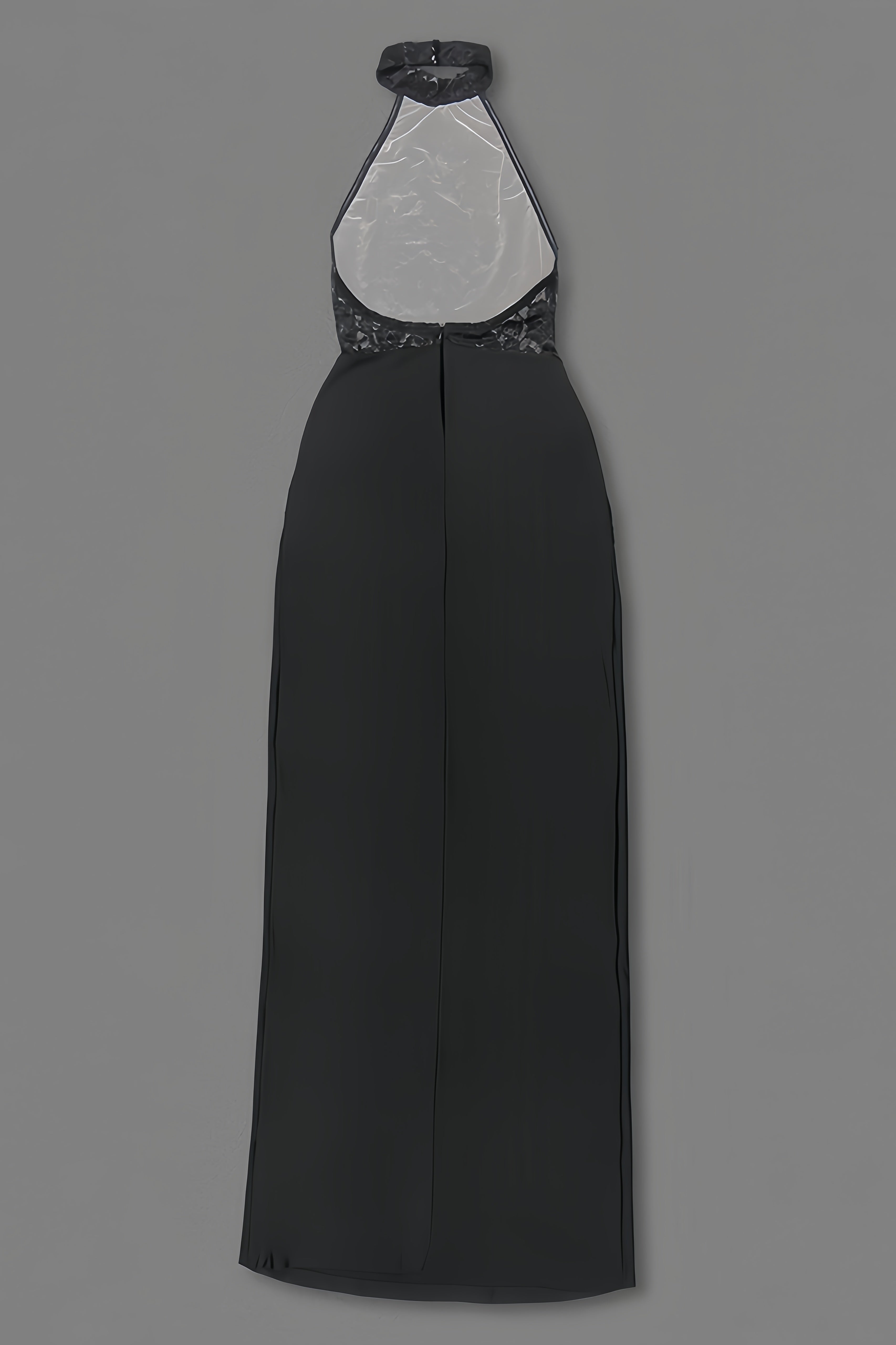 Beli Black Lace Slim Maxi Dress - View 7