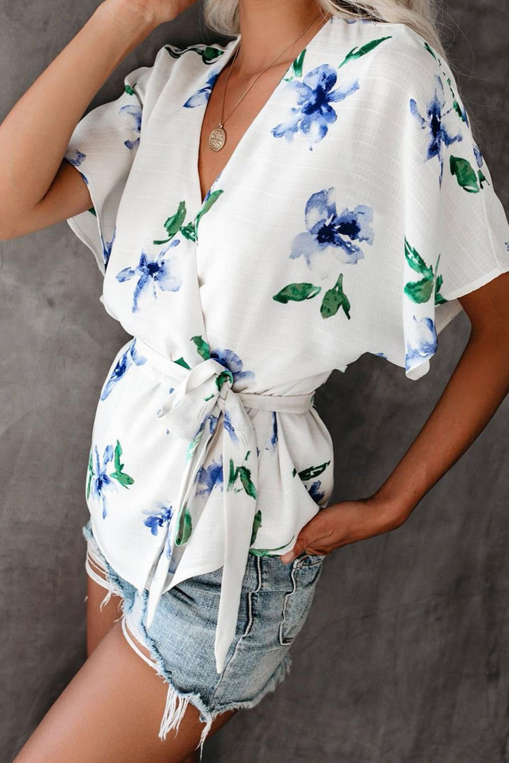 All Of Me Floral Tie Wrap Top