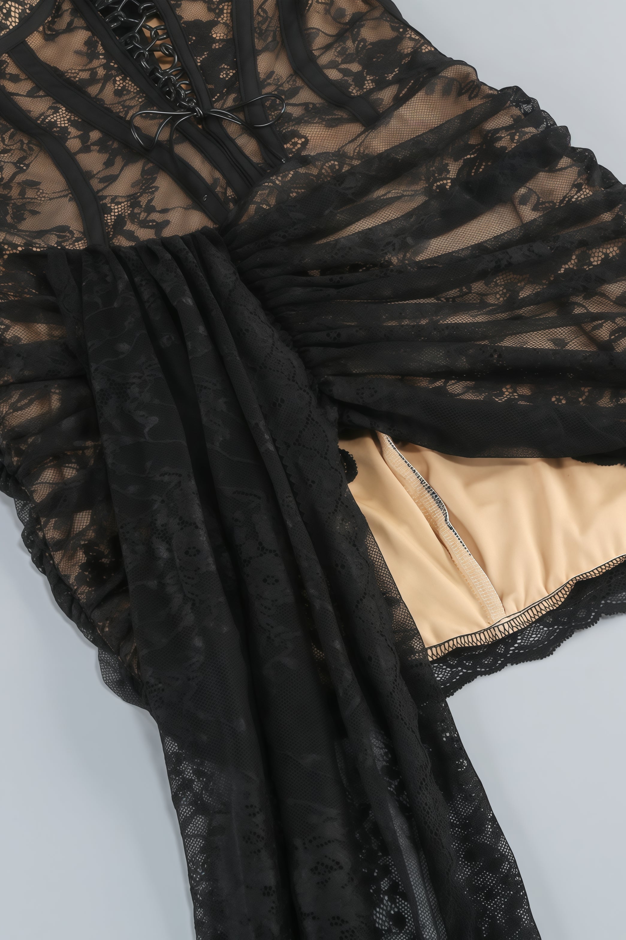 Barrs Sleeveless Strappy Lace Mini Dress - View 7