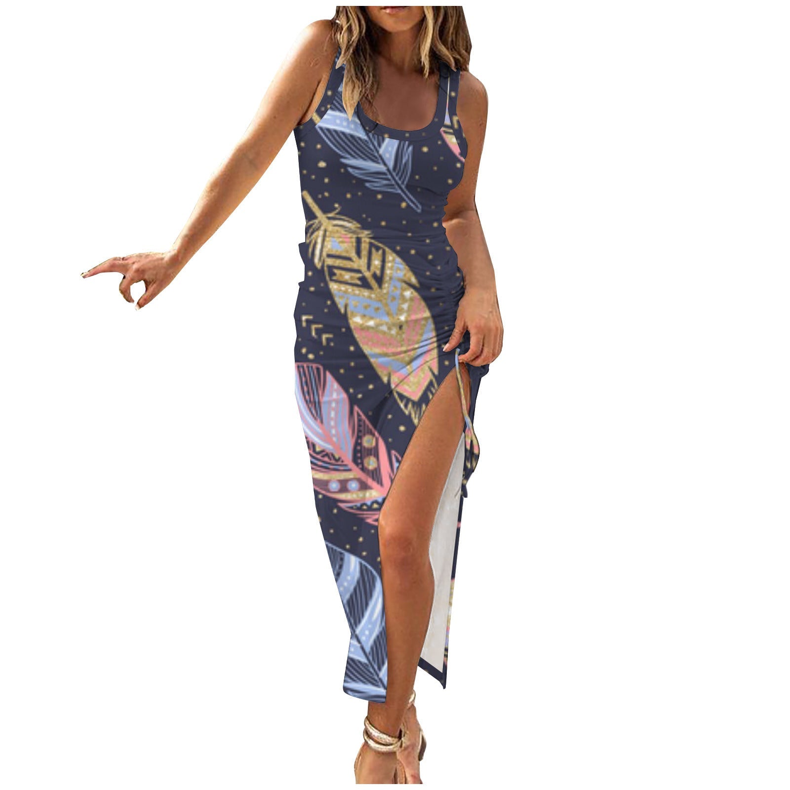 María Chic José Women's Floral Dress with High Slit Evening Wear Edit