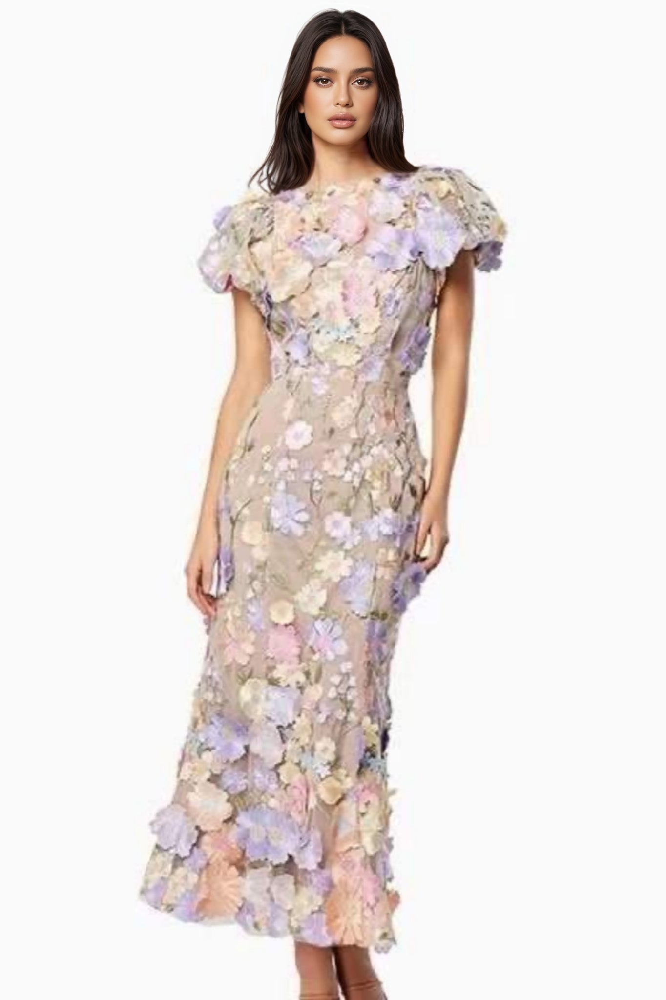 Verity 3D Lace Maxi Dress - View 2