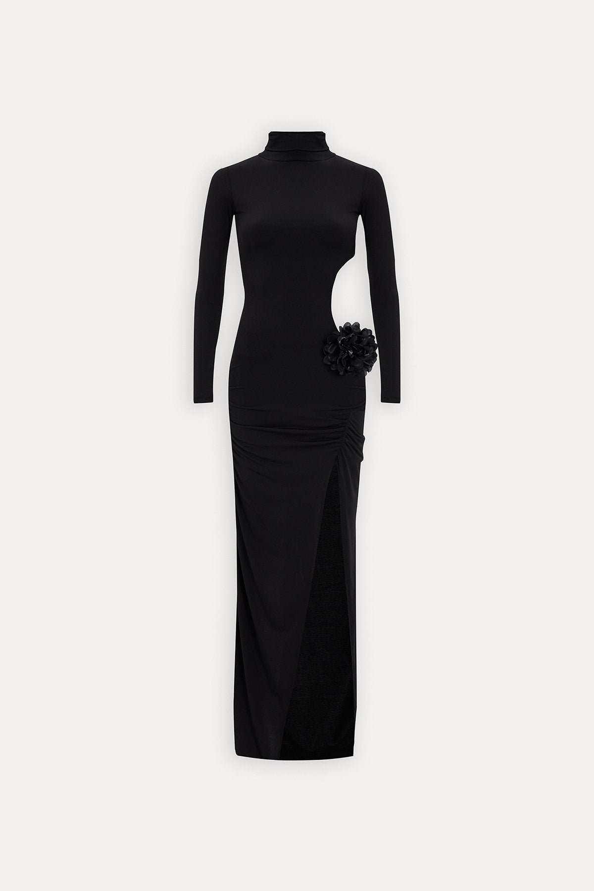 High Neck Long Sleeve Cut Out High Split Mermaid Gown