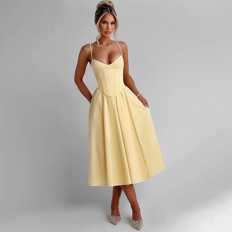 Sampson Midi Dress - Yellow