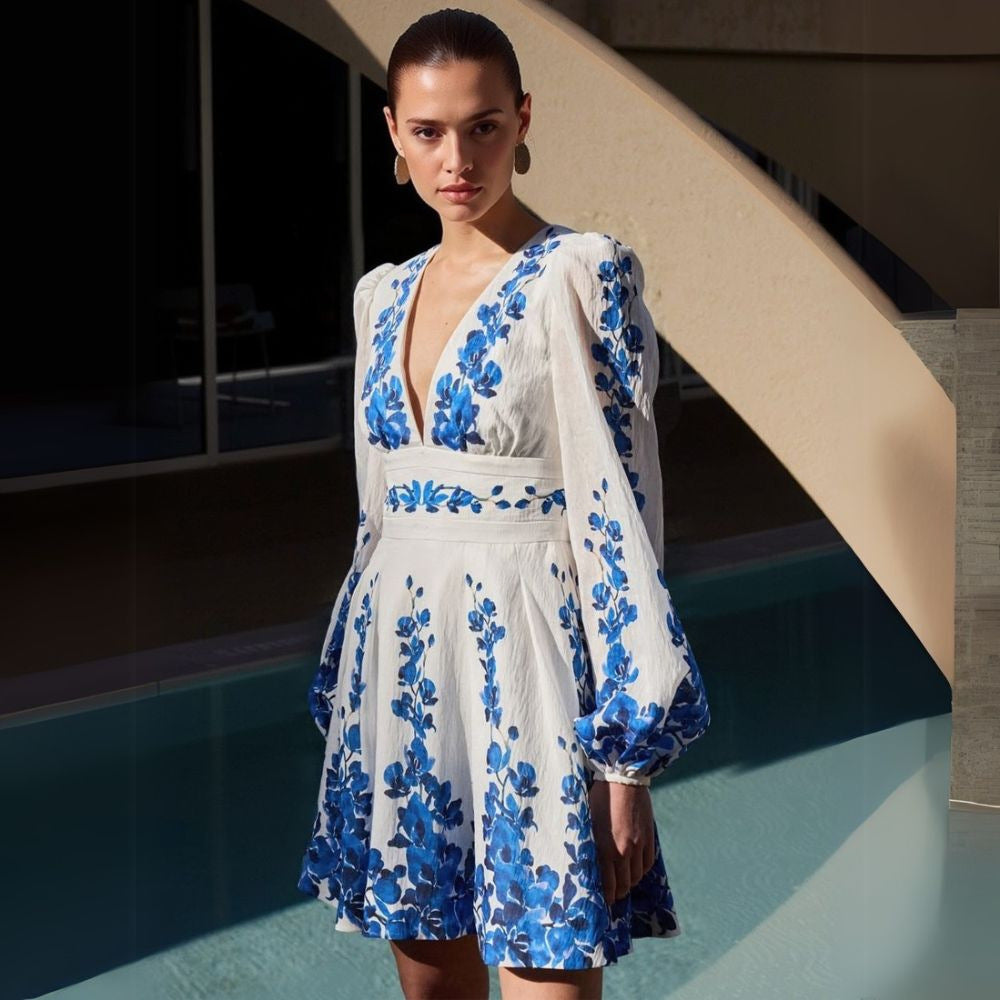 Monte Coast Swimsuit Short Skirt Set - Blue