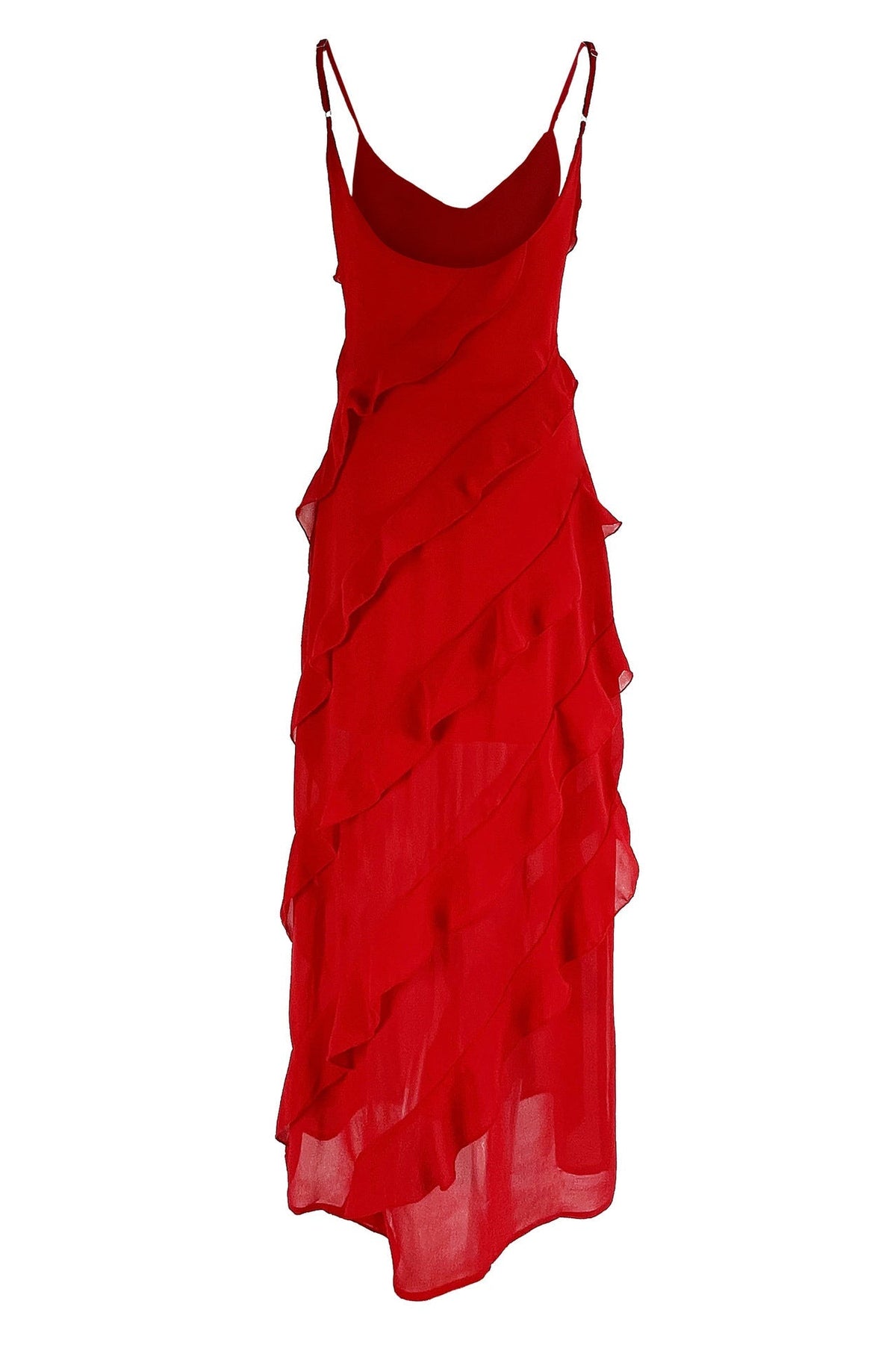 Lace V-Neck Spaghetti Strap Slip Midi Dress - View 11