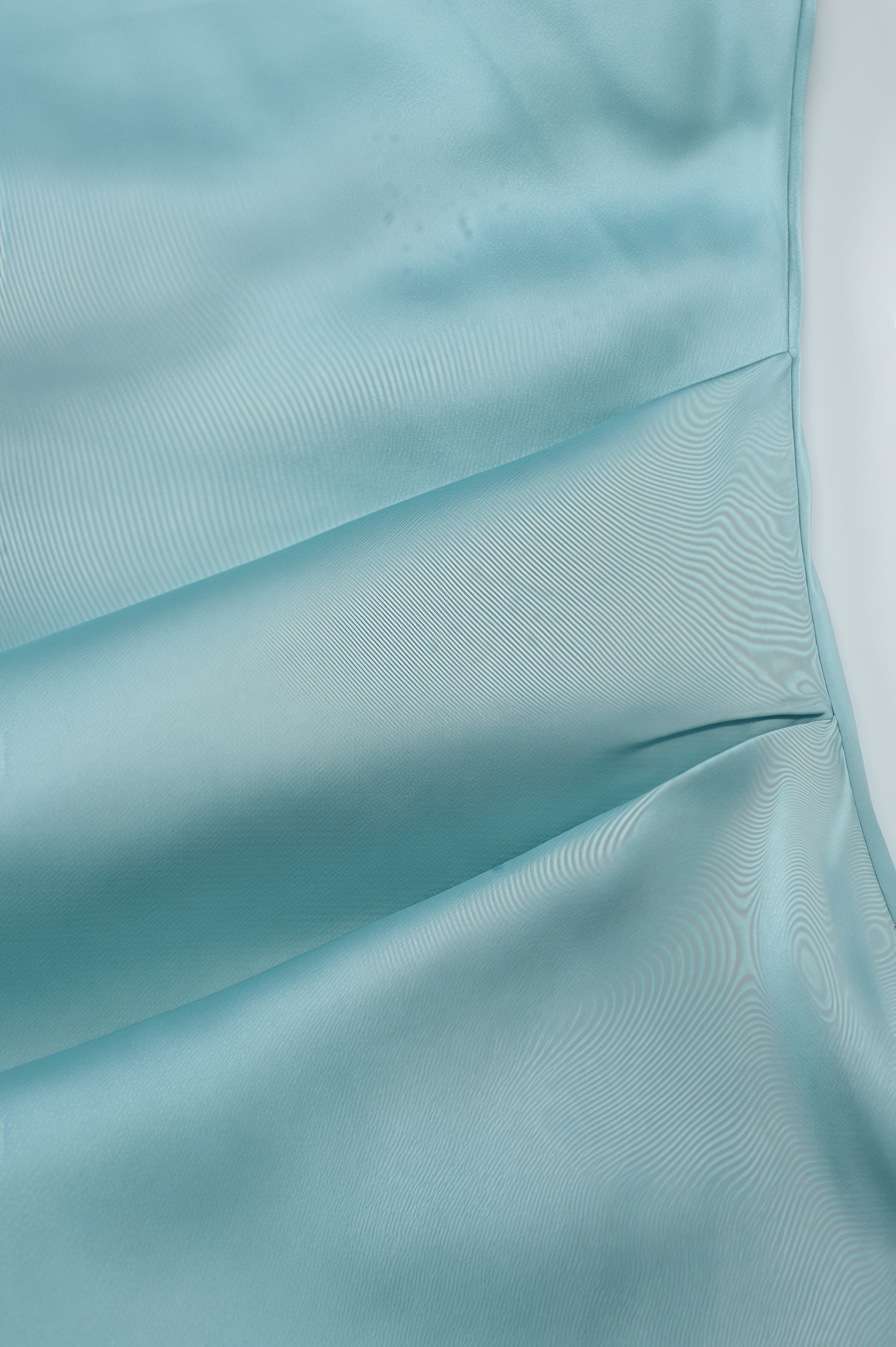 Satin Cowl Neck Spaghetti Strap Ruched Waist Bias Cut Slip Maxi Dress