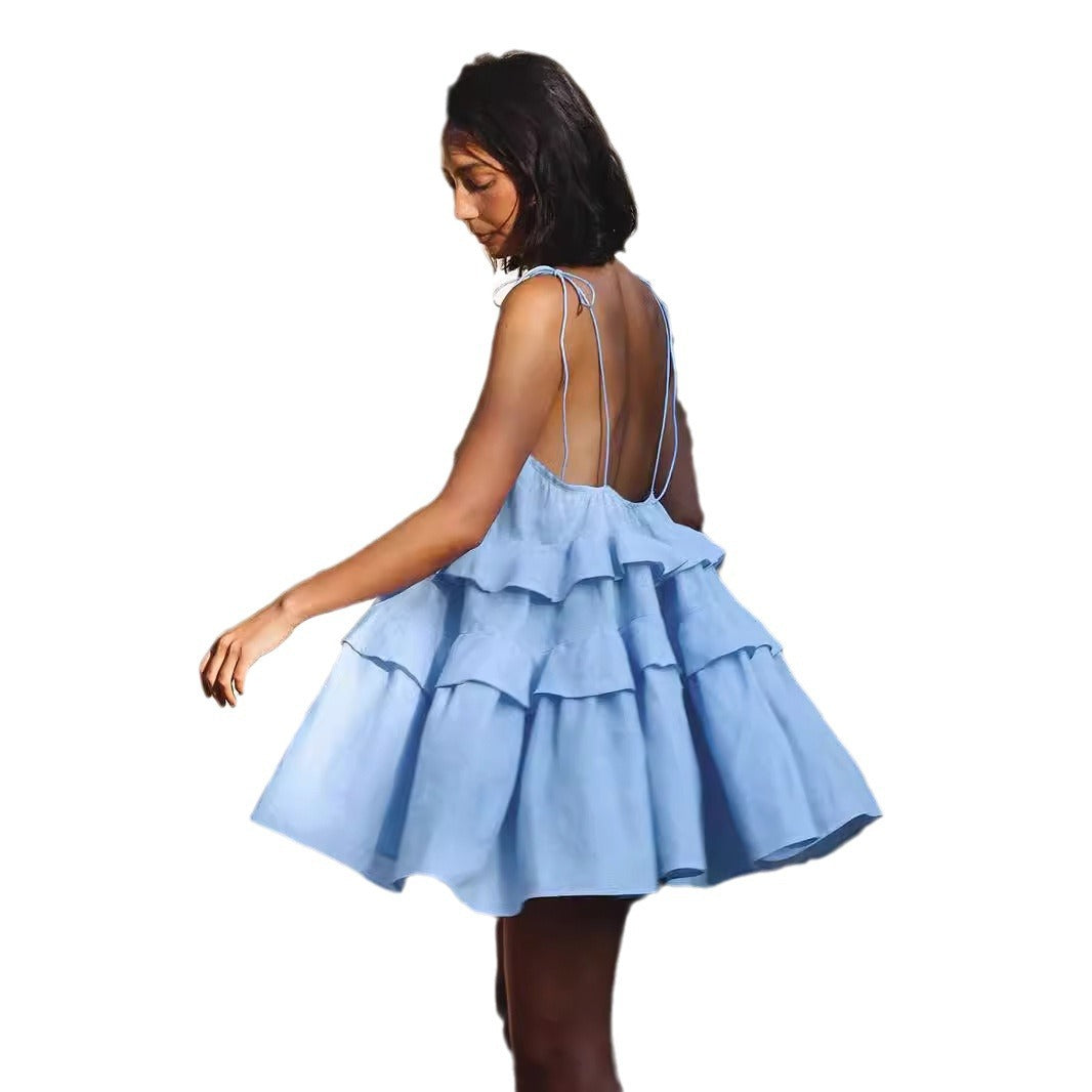 Spaghetti Strap Tiered Ruffle Mini Dress 5