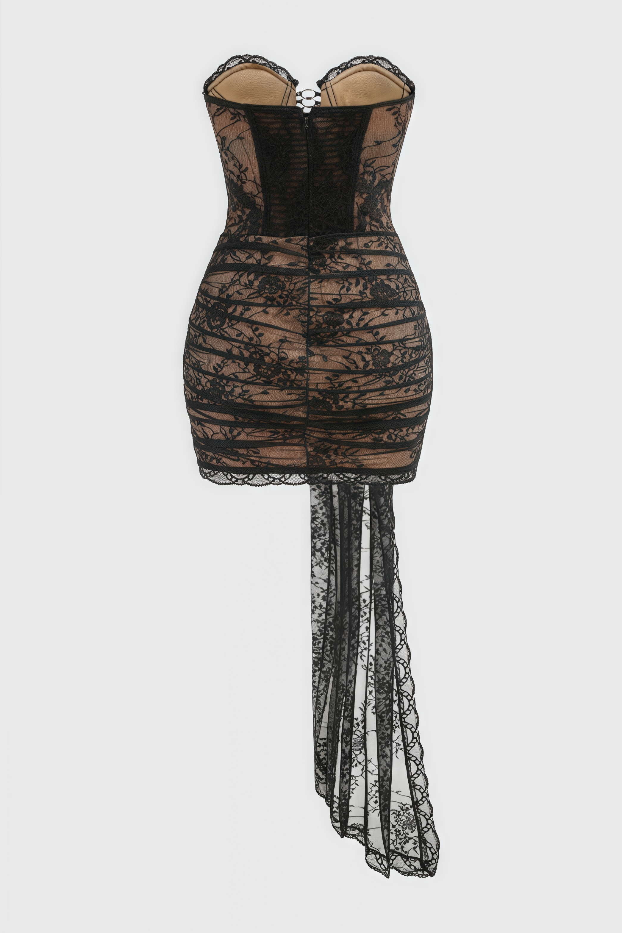 Barrs Sleeveless Strappy Lace Mini Dress - View 4