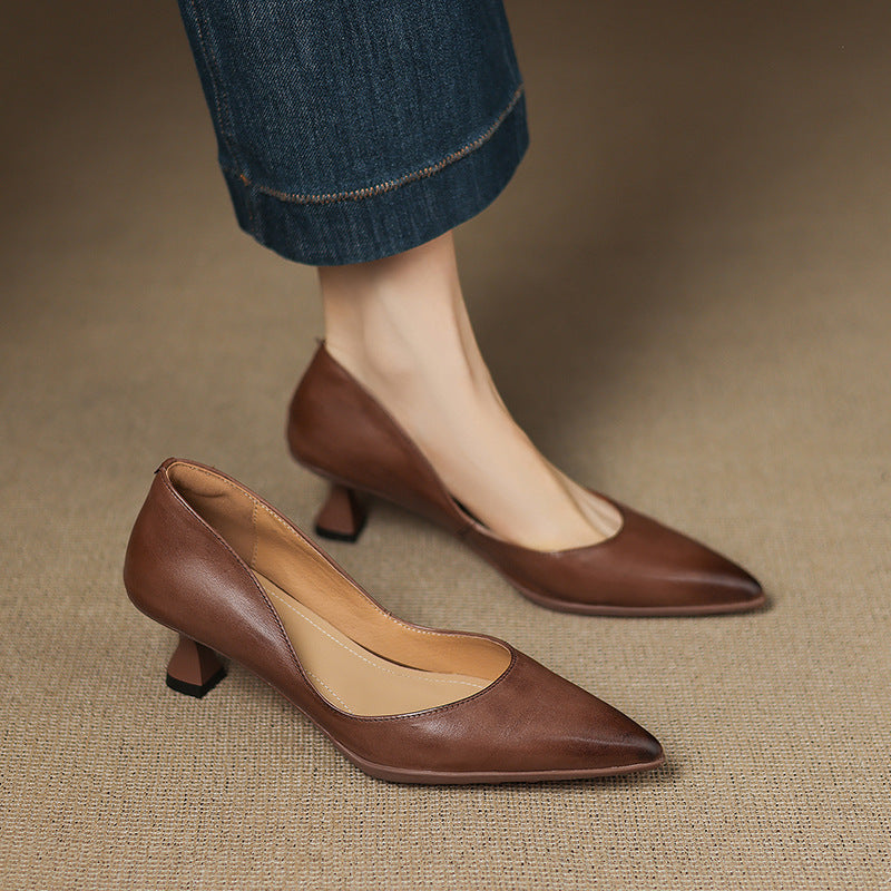 Pointed Toe Kitten Heel Pumps