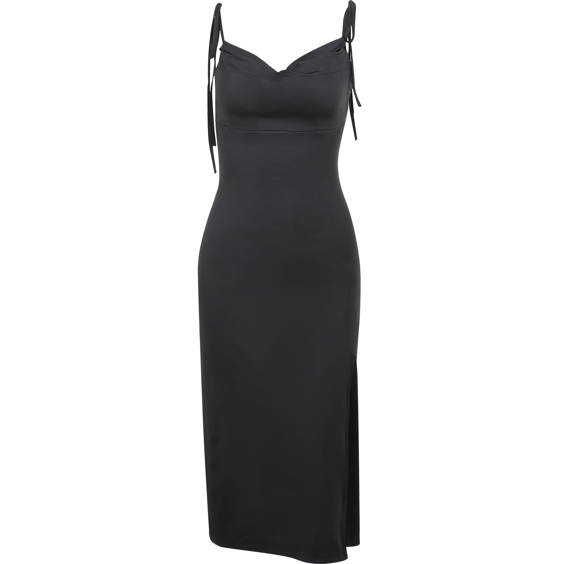 Sling Pockets Collar Split Vacation Elegant Dress