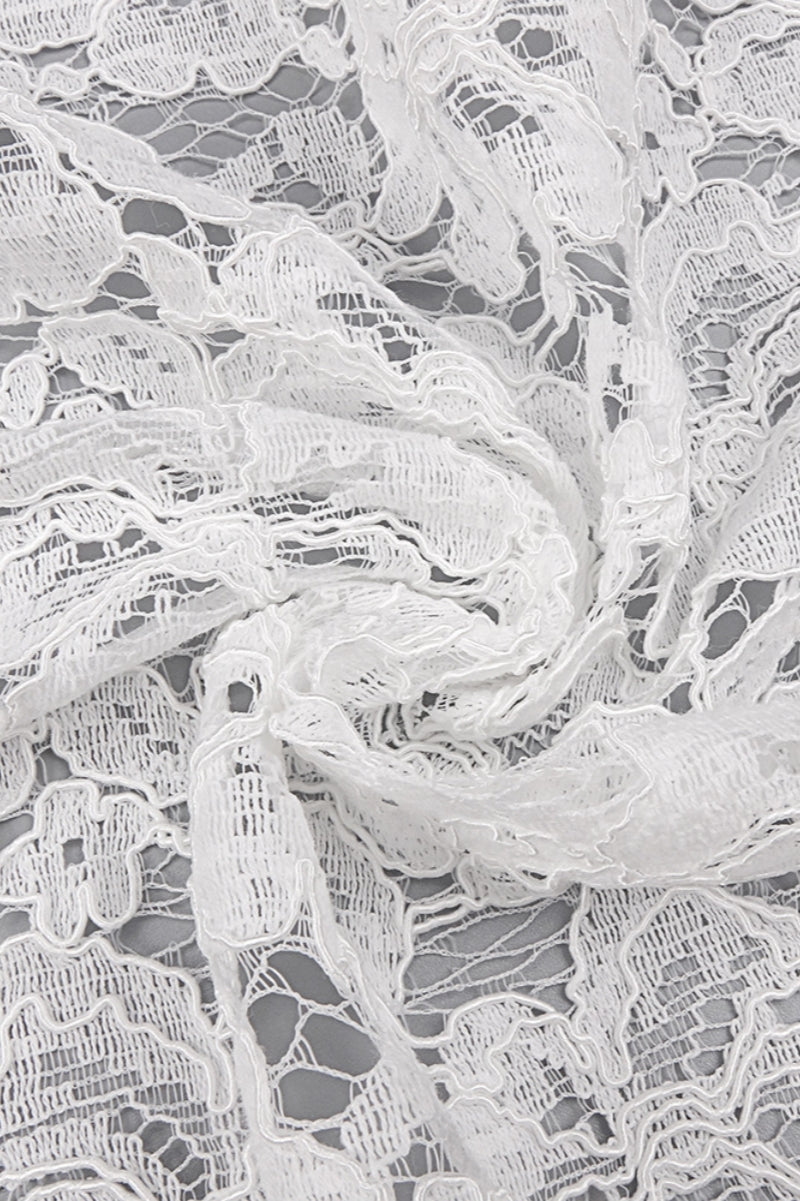 Davina White Lace Floral Maxi Dress - View 9