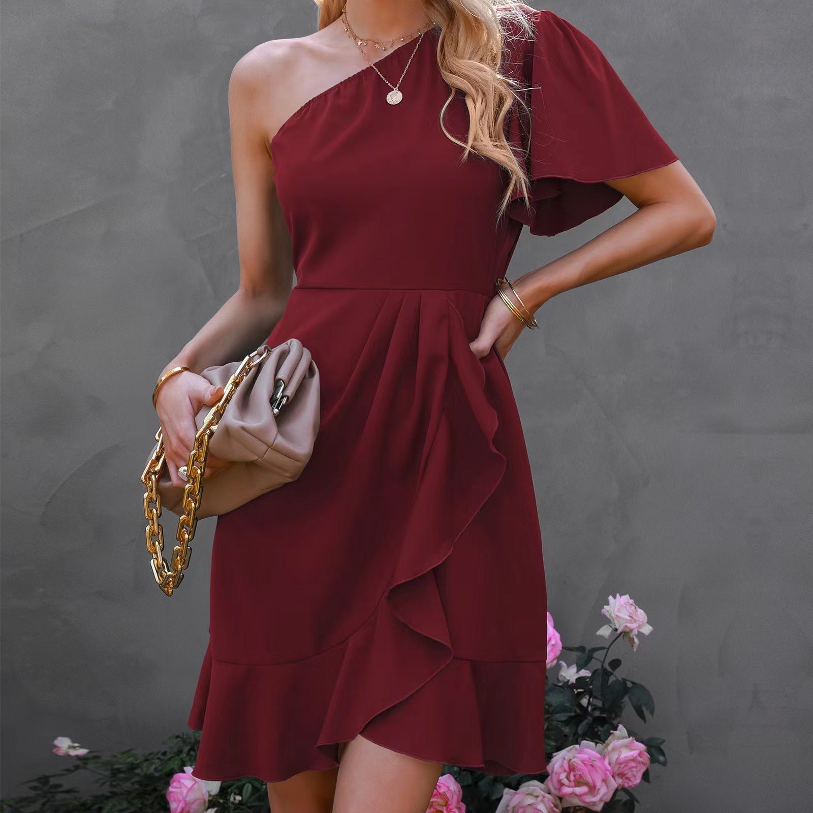 Altea Aesthetic Chic Off Shoulder Cocktail Dress Designer Edit