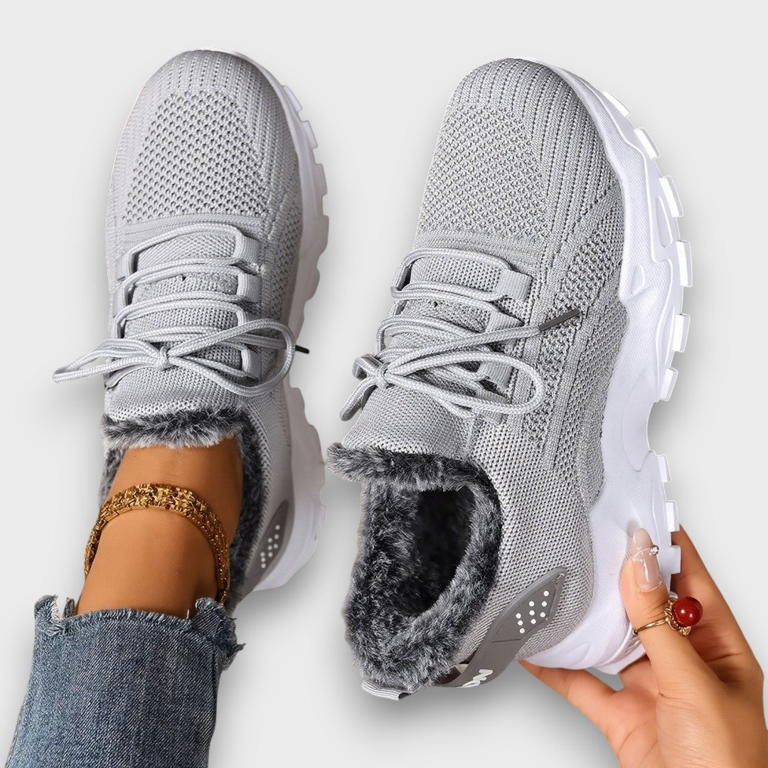Lace Up Fleece Lined Chunky Sole Sneakers