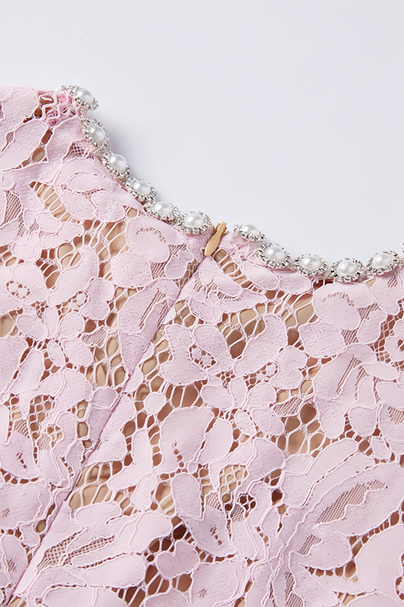 Ariela Pink Lace Bow Trim Midi Dress - View 6